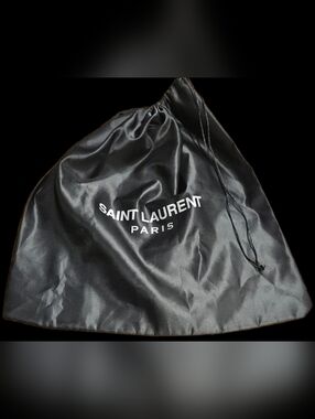 XL YSL Double Lined Black Sac De Jour Drawstring Dust Bag Handbag Storage Travel